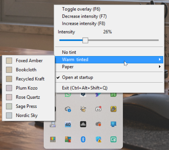 GrainLayer system tray menu